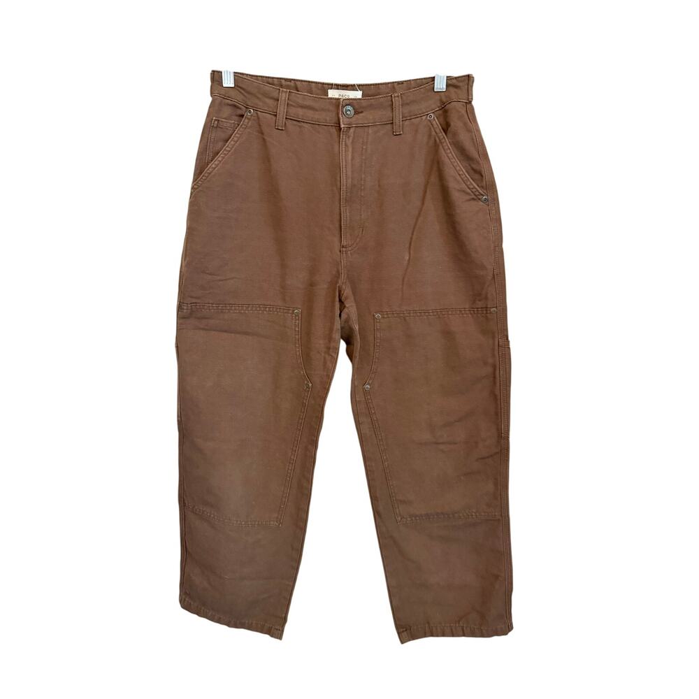 P&Co Double Knee Canvas Pants 28X26 Brown Carpenter Workwear Gorpcore Outdoor